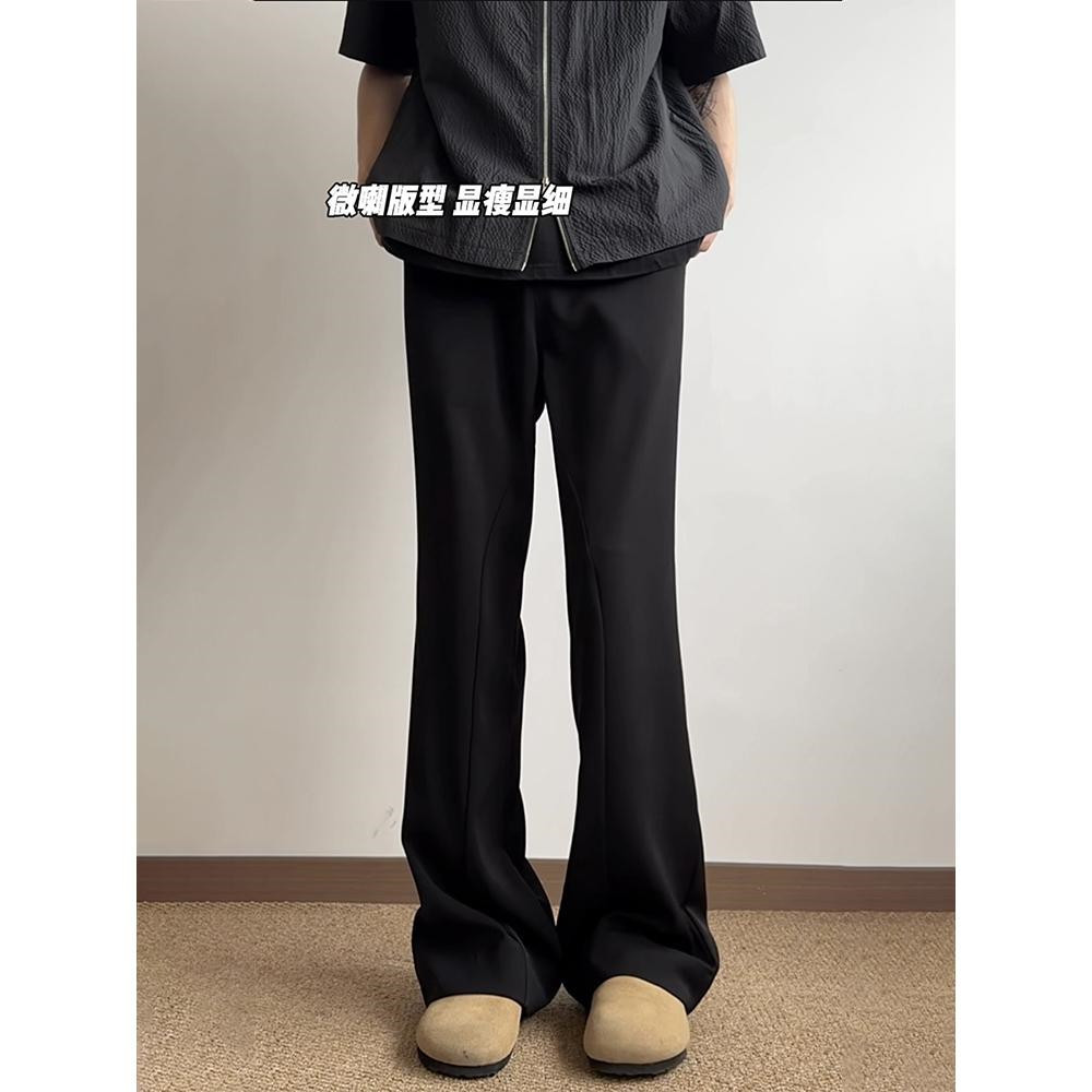 517微喇西裤男夏季垂坠感高级感那不勒斯裤美式痞帅廓形弯刀裤子详情5