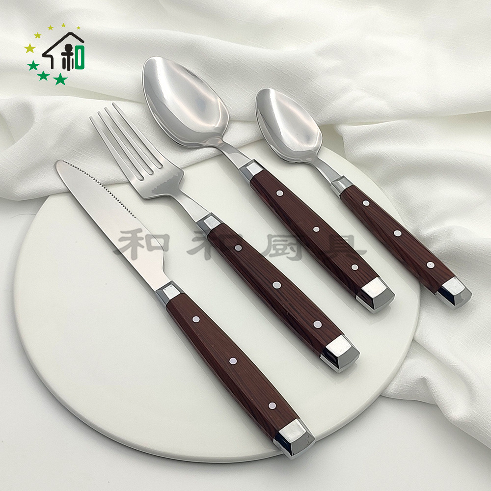 多颜色家用全套切牛排意面餐具24件套装不锈钢西餐餐具刀叉勺全套详情13