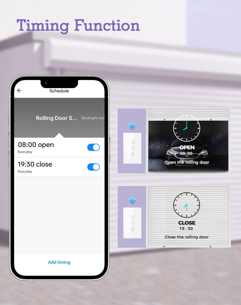 Tuya Smart American Standard Rolling Shutter Door switch, Tuya Smart garage Door Switch, Wireless Smart Rolling shutter Door switch pic 8