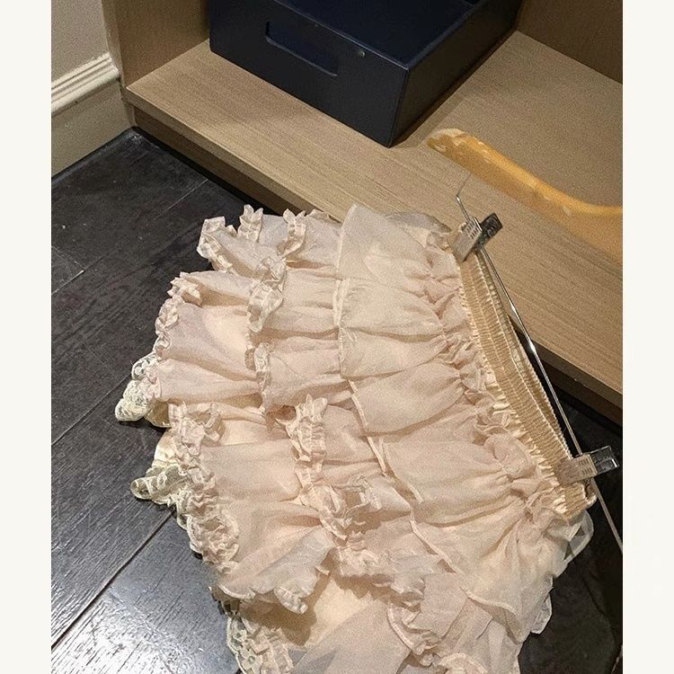 纯欲蕾丝减龄蓬蓬短裙女夏季高腰显瘦甜美风短裙JK打底蛋糕裙裙裤详情6