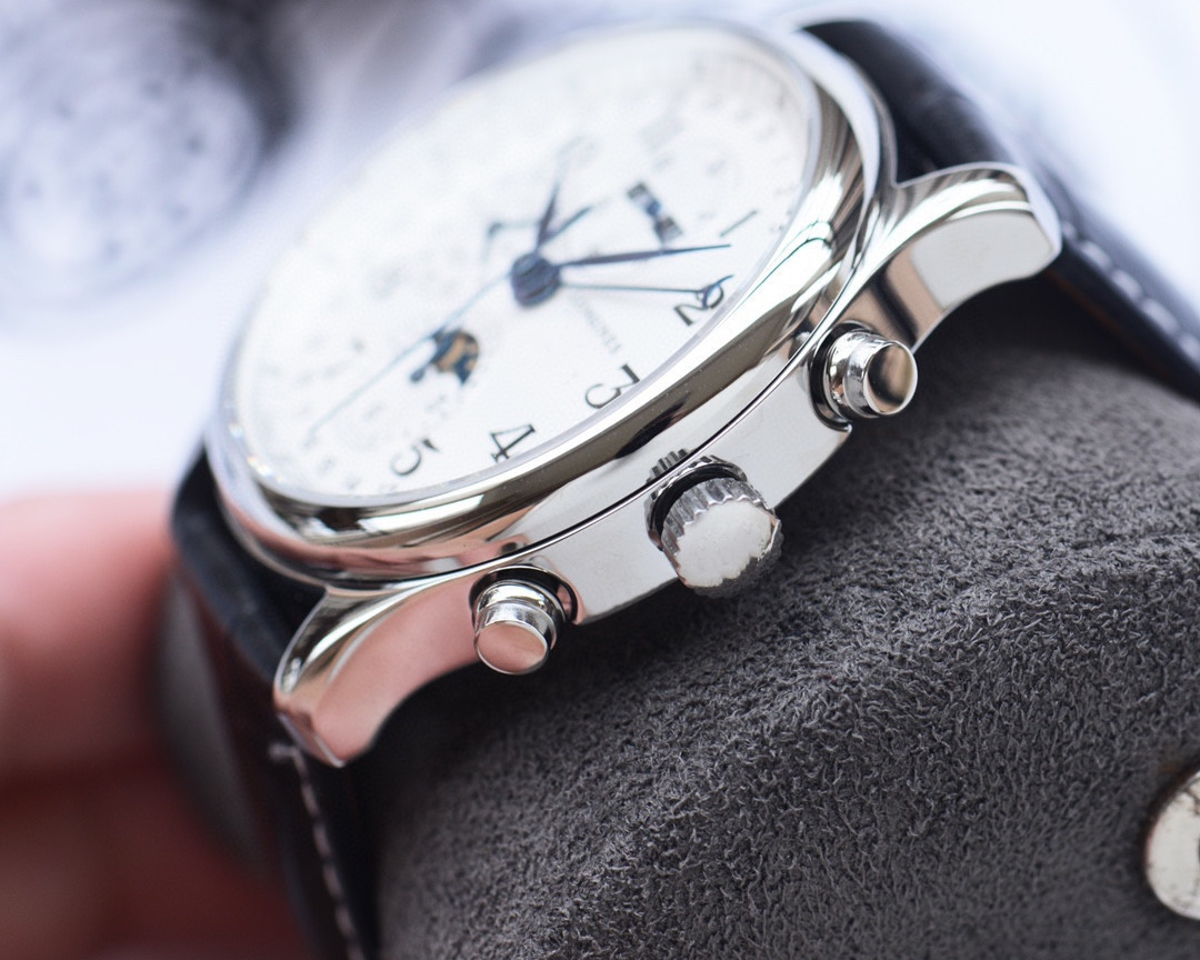 浪家名匠8针月相精钢计时琴男士防水手表全自动机械男表批发代发详情12