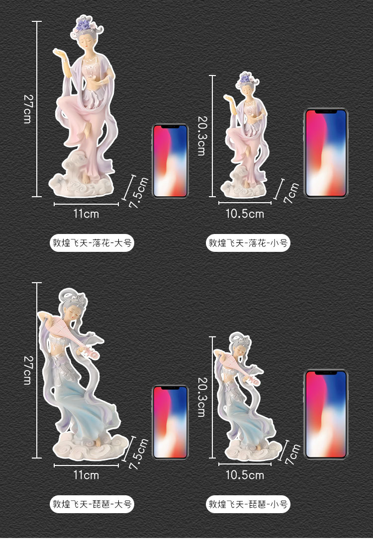 Cross-border new bestsellers, Dunhuang Feitian home decoration, wedding gifts, and traditional Chinese trend resin tabletop ornaments, one-piece consignment pic 6