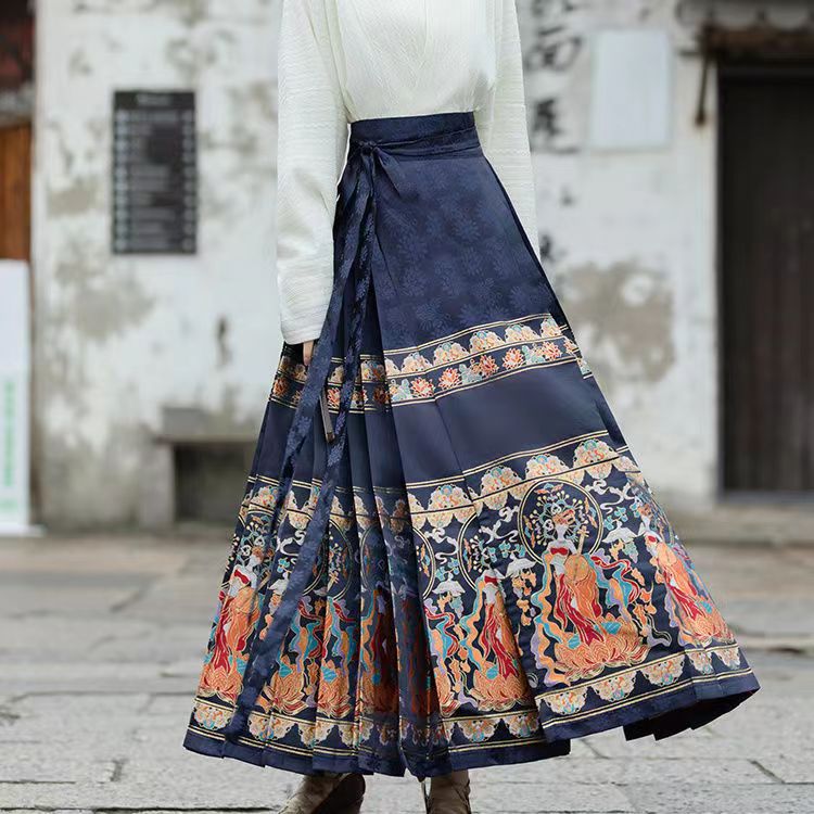 国潮新中式国风{天女下凡}马面裙套装宋制汉服女装成人日常半身裙日常详情3