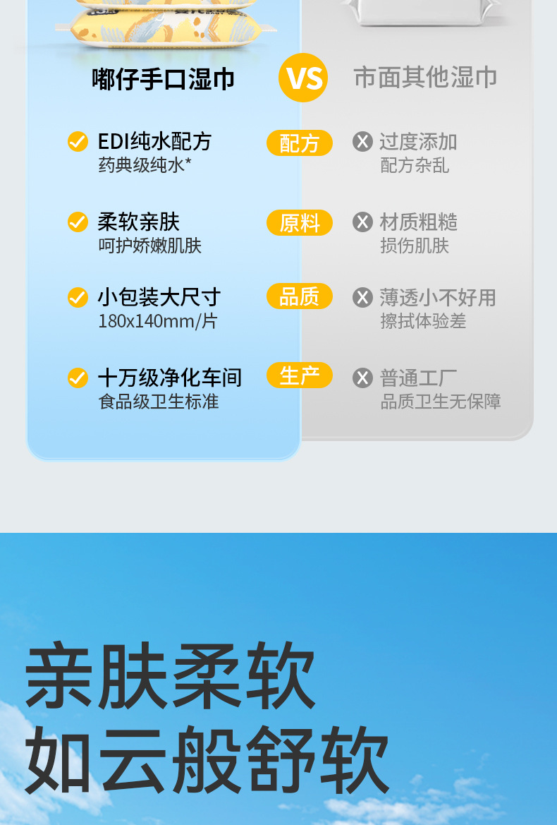 工厂批发婴儿湿纸巾小包加厚珍珠纹10抽母婴新生儿宝宝手口湿纸巾详情8