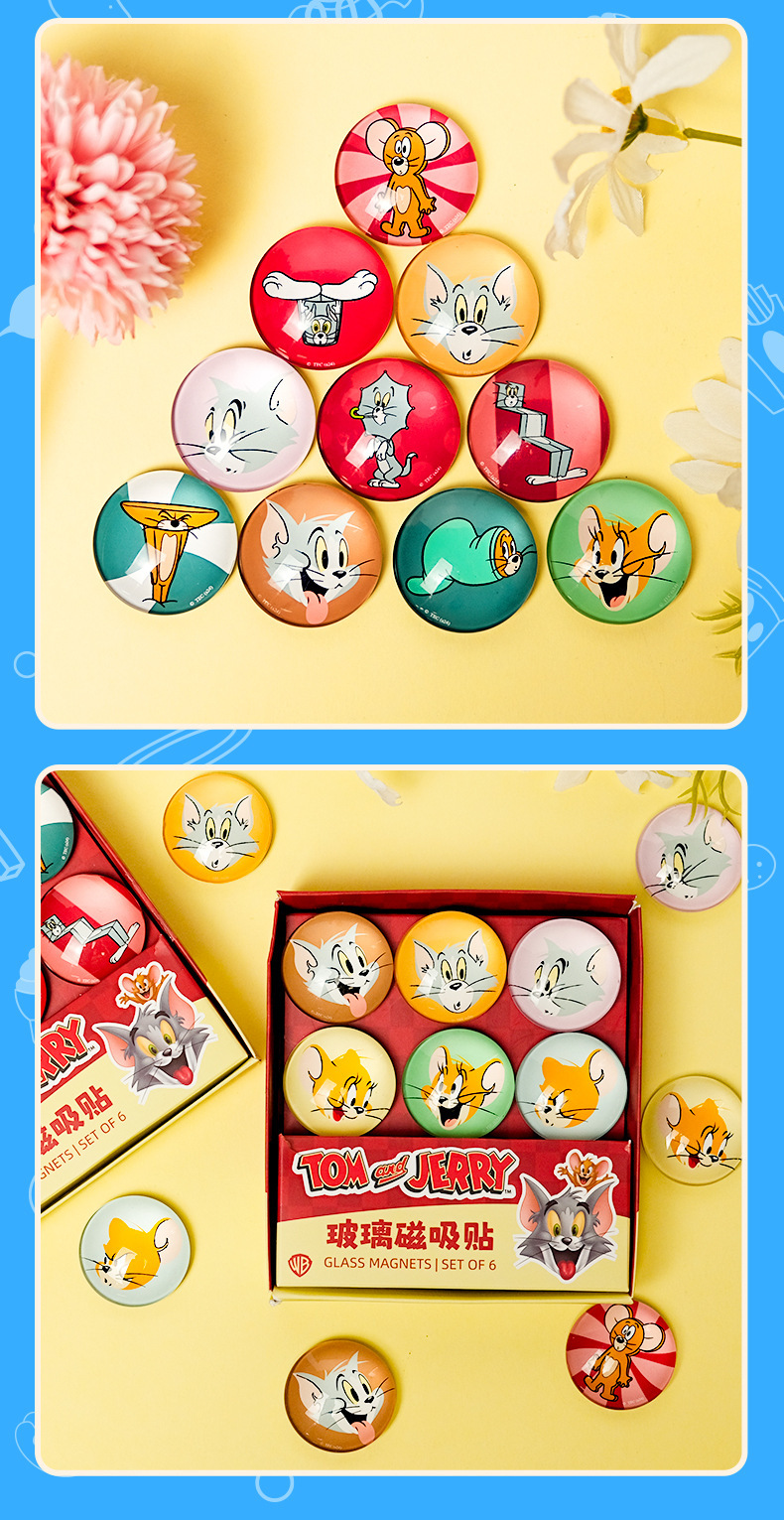 正版猫和老鼠水晶贴磁吸冰箱贴白板墙可移可爱卡通动漫周边装饰品详情6