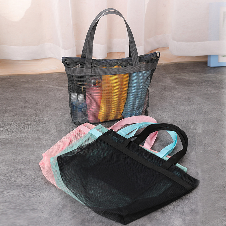 Wholesale of hand-held mesh beach bags, makeup, travel storage, toiletry bags, mesh portable swimming bath bags and beach bags pic 32