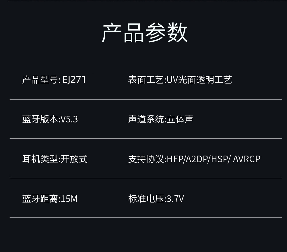新款挂耳式蓝牙耳机超长续航不入耳TWS无线双耳创意透明耳机详情14