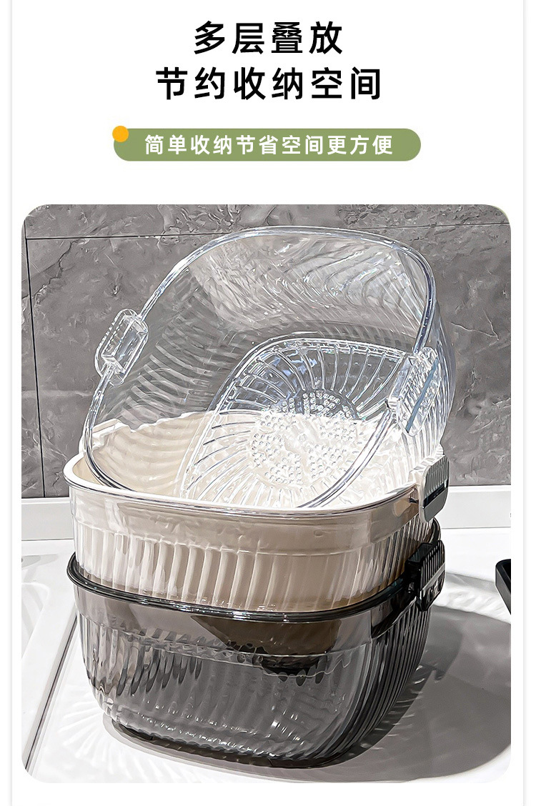 CCKO果蔬沥水篮双层洗菜盆家用洗水果滤水篮大容量洗菜篮子沥水盆详情10