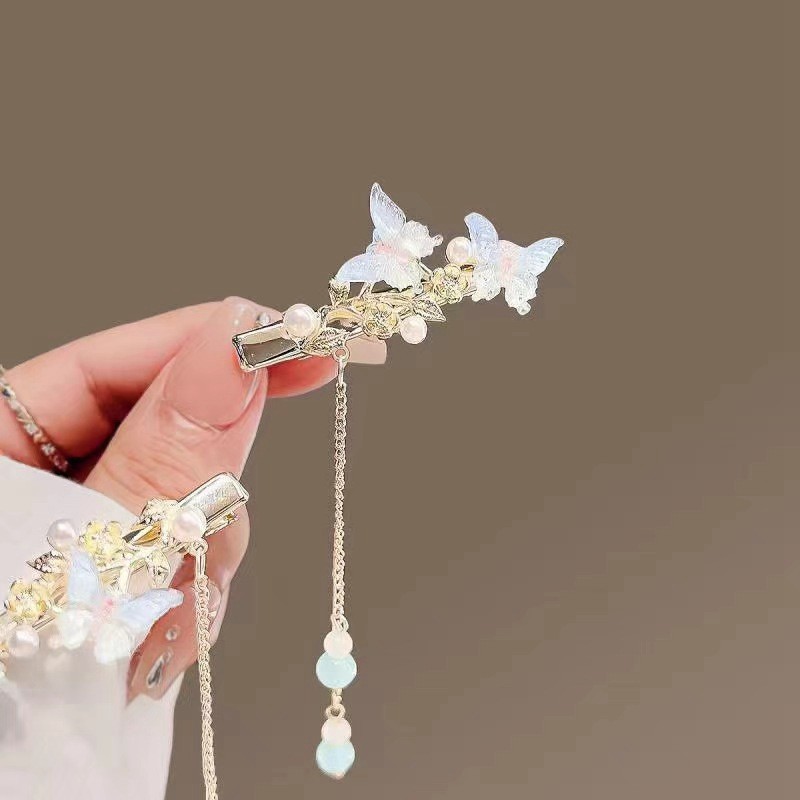 新款蝴蝶结鸭嘴夹义乌配饰高级感小香风发夹无痕小众款边夹儿童款详情18