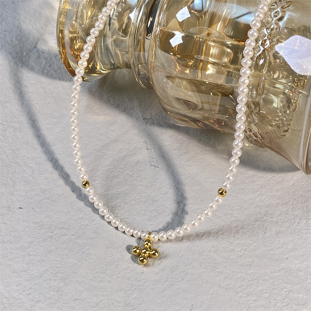 by johanne法国复古小众设计项链时尚气质高级感珍珠十字架锁骨链详情10