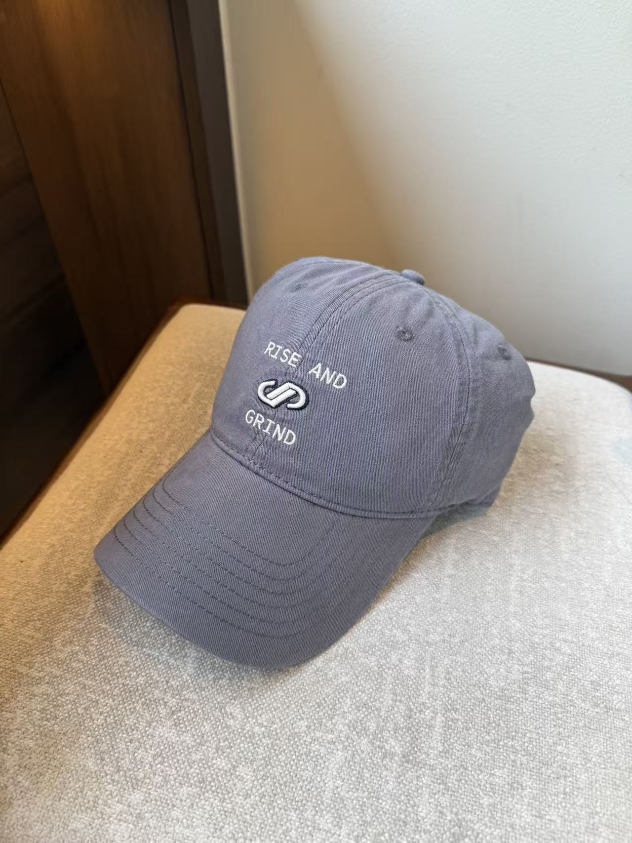 Korean version RISE AND GRIND embroidered baseball cap, versatile for men and women on the street, wide-brimmed sunshade and face-enhancing small baseball cap pic 5