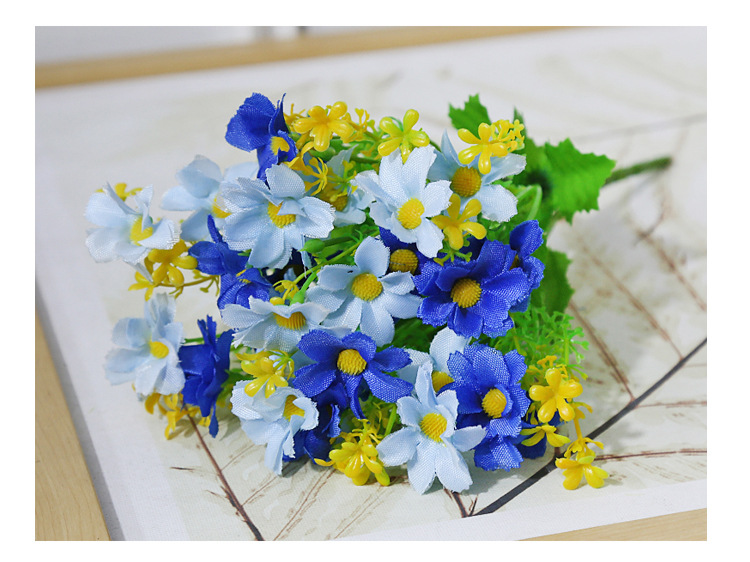 仿真花小雏菊跳兰菊人造假花28头园林家居装饰绢花户外工程小野菊详情18