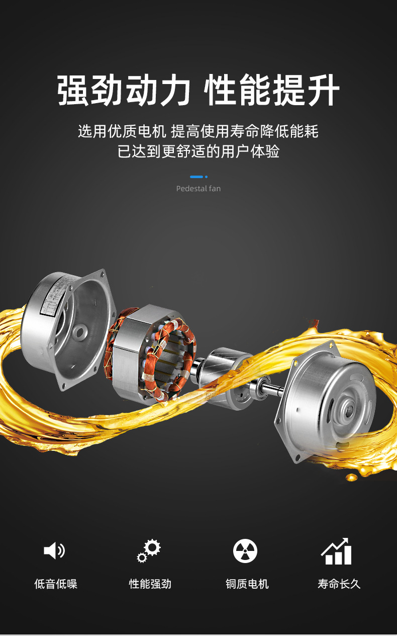 骆驼电风扇落地扇家用台扇轻音大风量台式摇头定时立式遥控省电扇详情7