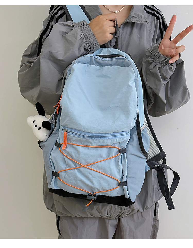 旅行户外双肩包女轻便撞色登山包徒步骑行大容量运动春游爬山书包详情11