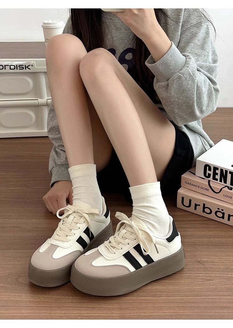 女鞋软底不累脚2025春秋新款时尚百搭小白鞋轻便厚底耐磨休闲鞋详情4