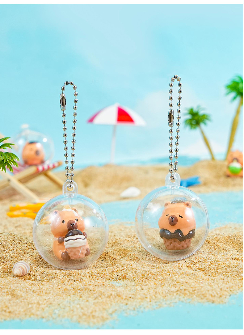 百茂原创Q萌水豚系列钥匙扣创意卡通树脂挂件diy惊喜扭蛋挂饰批发详情17