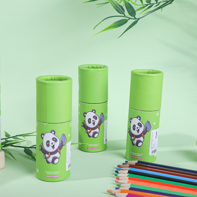 卡通高端油性12色彩色铅笔2.8铅芯桶装绘画彩色铅笔美术绘画用品详情1