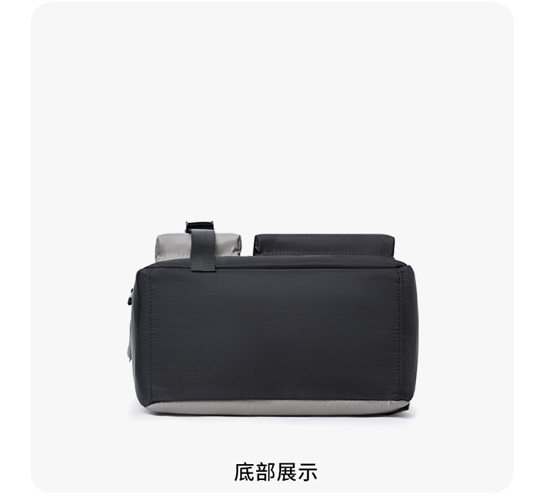 新款男士卷盖双肩包简约时尚大容量学生书包卷顶笔记本电脑旅行包详情29