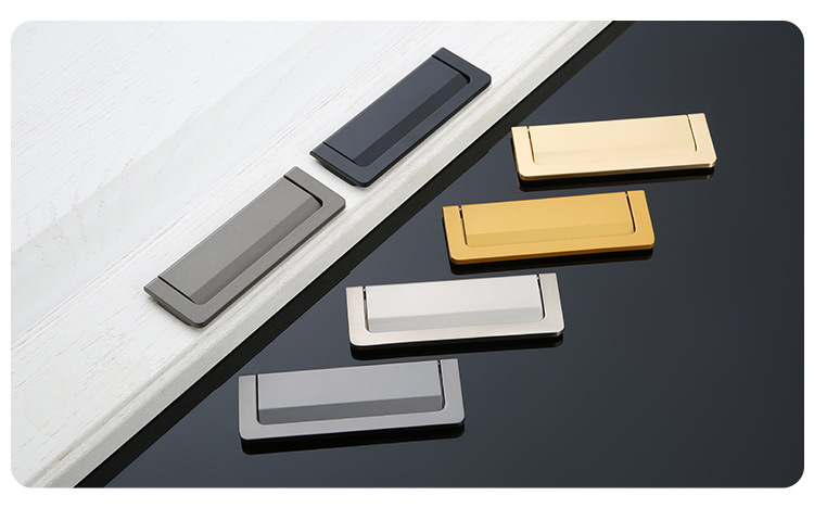 Modern and simple home decoration: Hidden cabinet door handles, zinc alloy multi-color thickened drawer door hidden handles pic 15