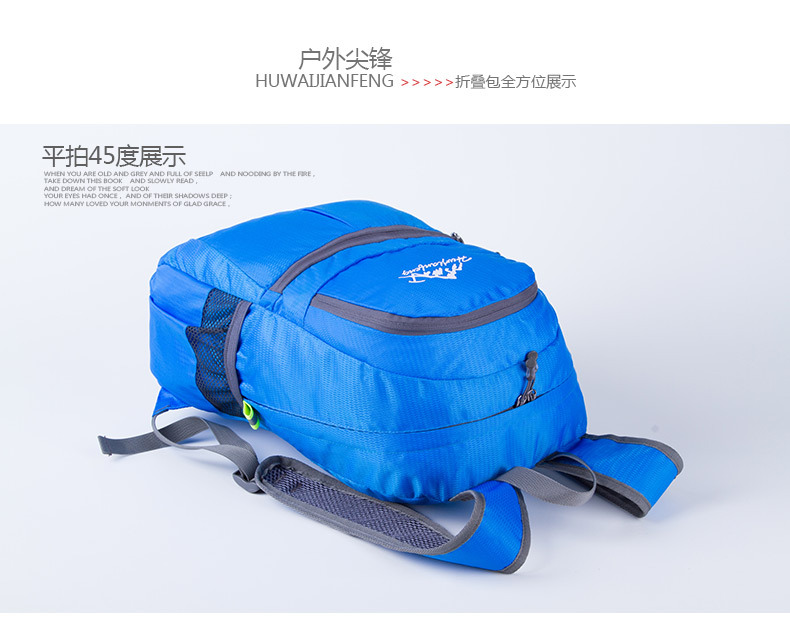 【PLUS Exclusive 】 Lightweight folding bag, wear-resistant and water-repellent Oxford fabric printed backpack, outdoor travel backpack pic 5