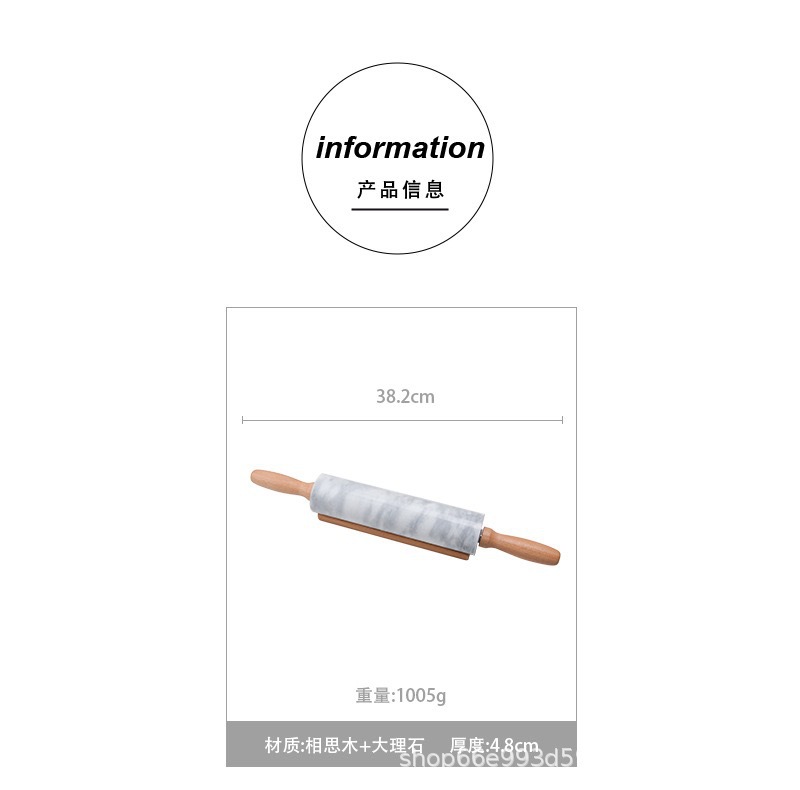Nordic marble rolling pin roller, large rolling pin, household dumpling wrapper rolling pin, baking Western pastry walking hammer pic 5