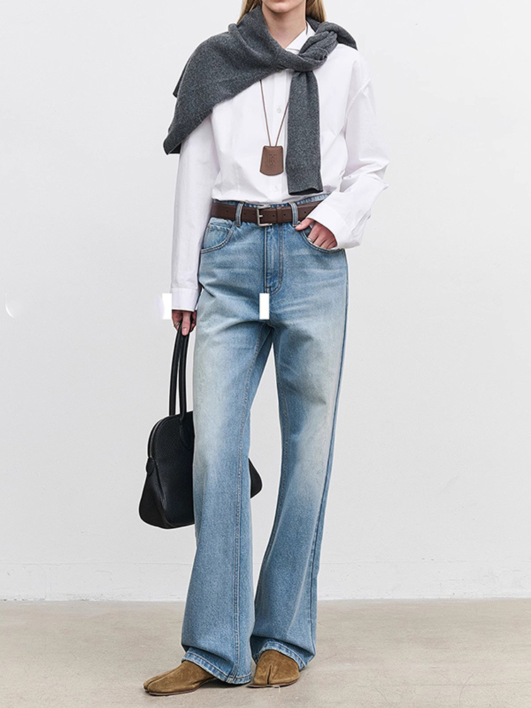 小众极简2025年春秋强推棉质牛仔裤女筷子腿显瘦休闲直筒裤长裤子详情14