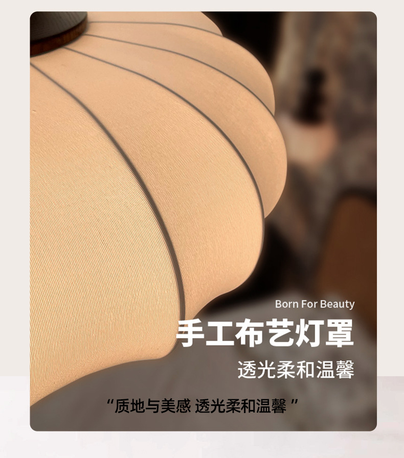 Zhaoying Bamboo Joint retro vintage bedroom chandelier, log style dining room lamp, high-end room solid wood wabi-sabi style lamp pic 5