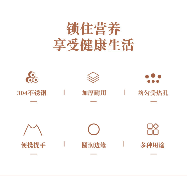 亚马逊304加厚不锈钢蒸格蒸篮蒸笼厨房用品电饭煲内胆蒸饭器蒸米格蒸糖器日用百货详情2