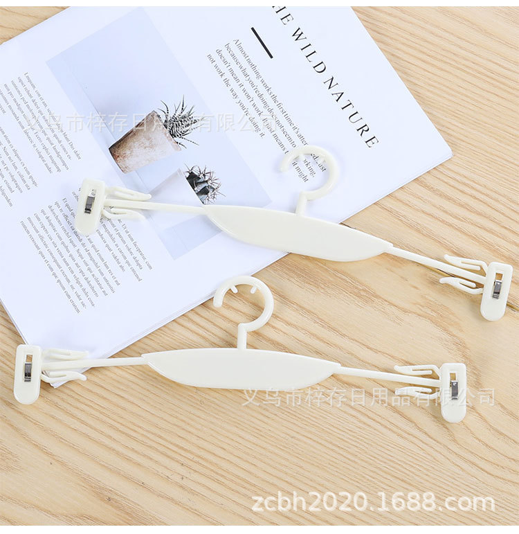 熟料软胶内衣架折不断内裤文胸通用款透明带夹子时尚塑料衣架内裤详情8