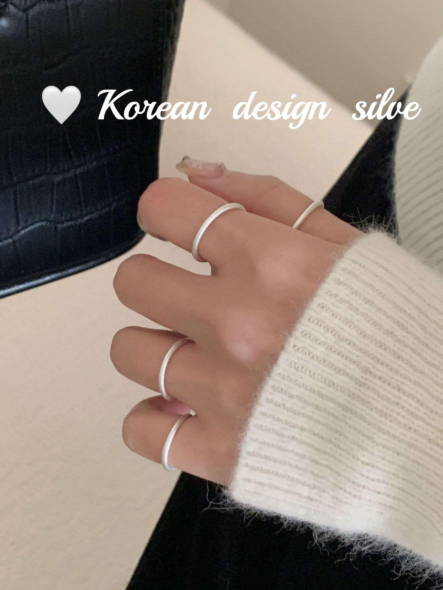 韩国性冷淡风时尚饰品 S999足银个性磨砂素圈戒指女闭口指环高级详情6