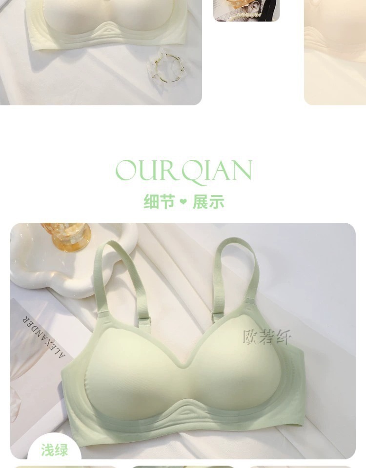 漫画胸内衣女小胸聚拢夏季薄款聚拢软支撑无钢圈一片式无痕文胸罩详情24