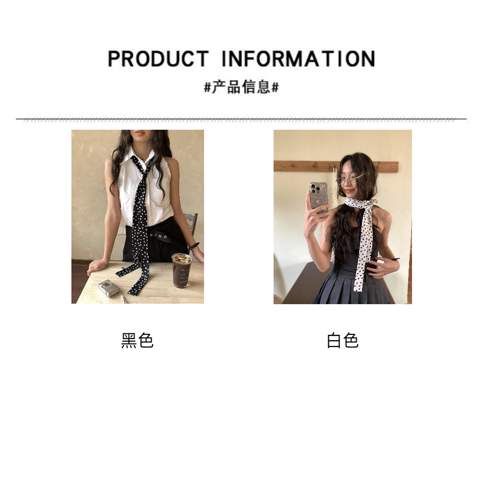 2025韩系波点长条丝巾系脖发带绑发女氛围感领巾春秋百搭护颈围巾详情4