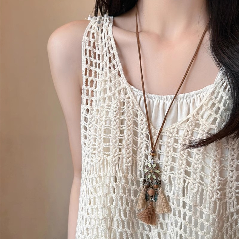 高级感原创自制 韩版ins海洋派大星长款项链小众复古可调节毛衣链详情13