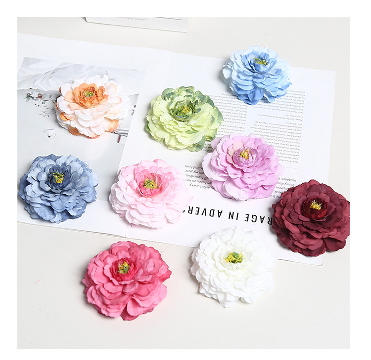 龙鲤牡丹仿真花头婚礼摄影绢花室内家居软装假花DIY簪花厂家批发详情9