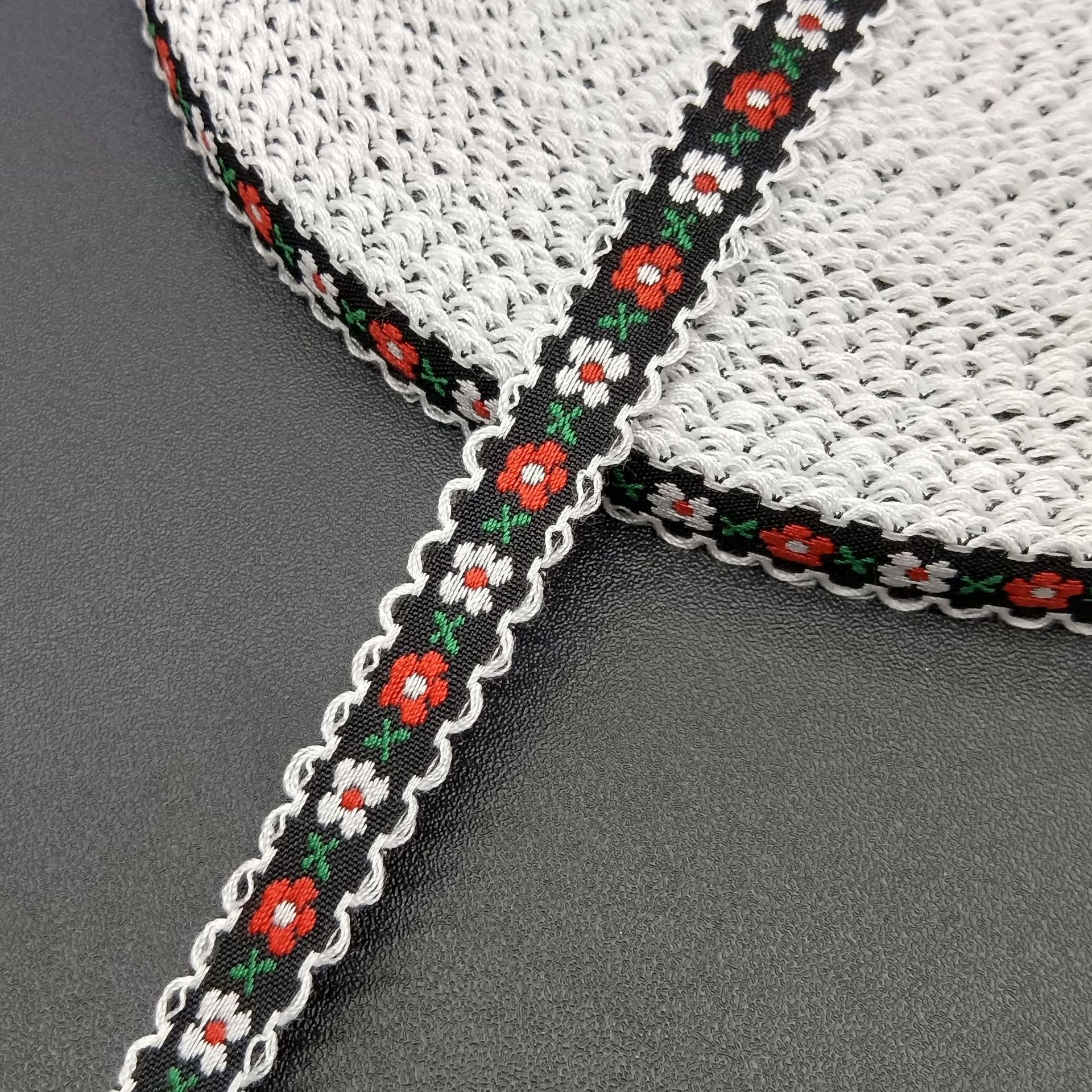 现货名族风提花织带沟边锁边彩带服装辅料1CM2CM宽名族带波浪边带详情10