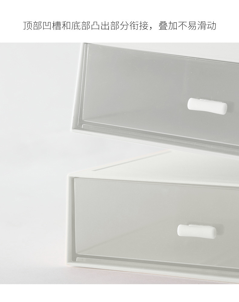 桌面收纳盒多层抽屉式桌面杂物文具整理盒化妆盒子家用防尘置物架详情11
