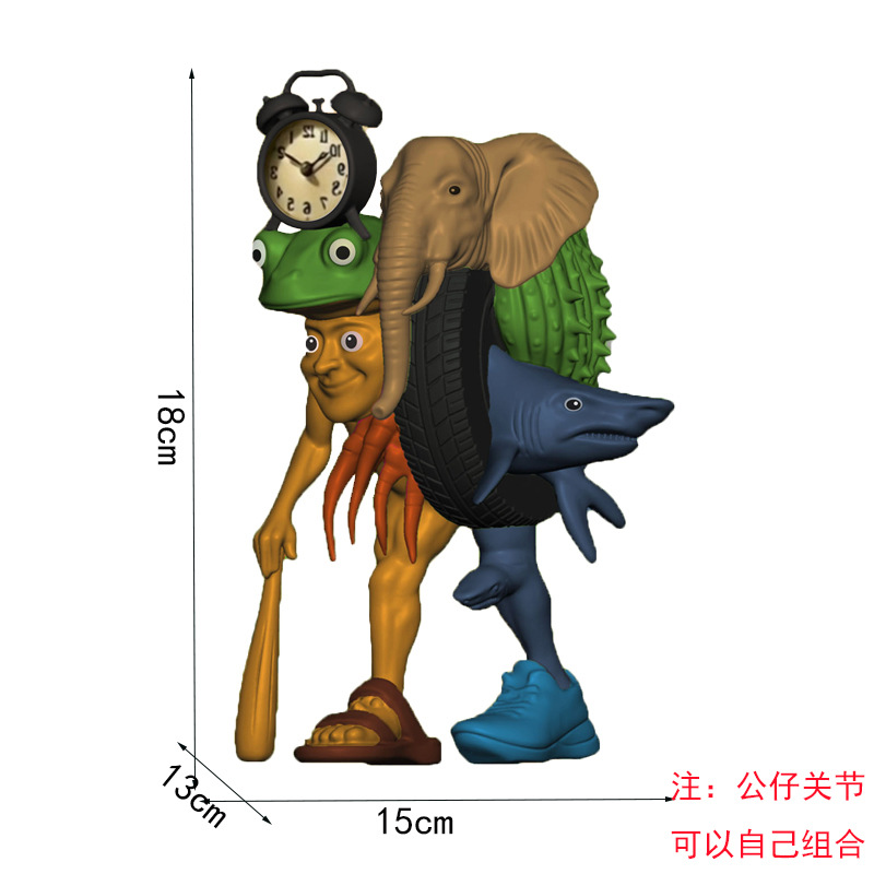 跨境新品18cm通通通木棍人融合版公仔大号山海经手办模型桌面摆件详情5