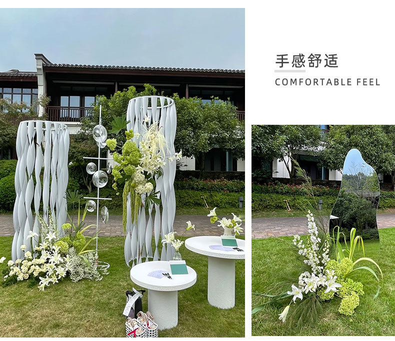 白绿色森系仿真花婚庆用花绿色地排花材婚礼仿真绿植户外假花布置详情5