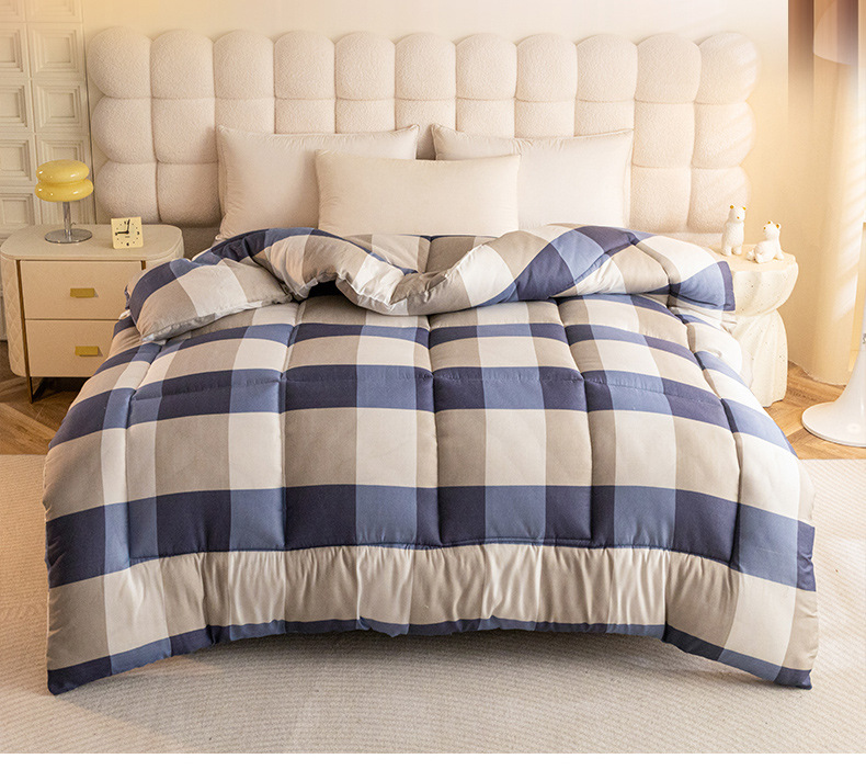 Thickened cotton quilts and bedding, winter student dormitory construction site quilts, labor protection winter quilts, single and double summer cool quilts, winter pic 2