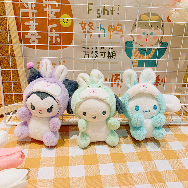 Wholesale of cartoon dolls, plush rabbit ears, stuffed toys, backpacks, pendants and accessories, toys, schoolbags, keychains and pendants pic 2