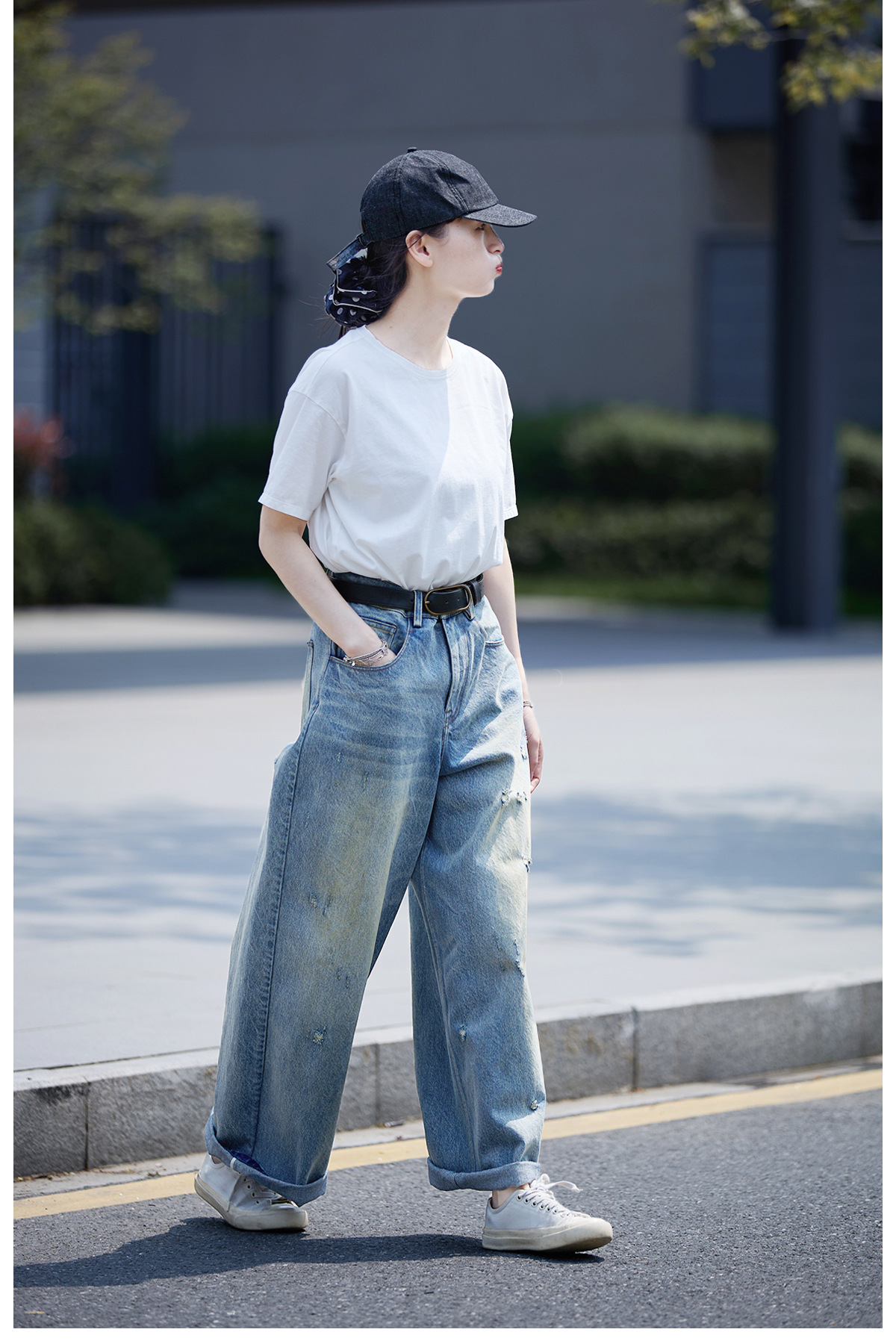 【 Random Thoughts 】 Summer Storm Ripped Heavy Washed jeans straight-leg pants for all four seasons pic 47