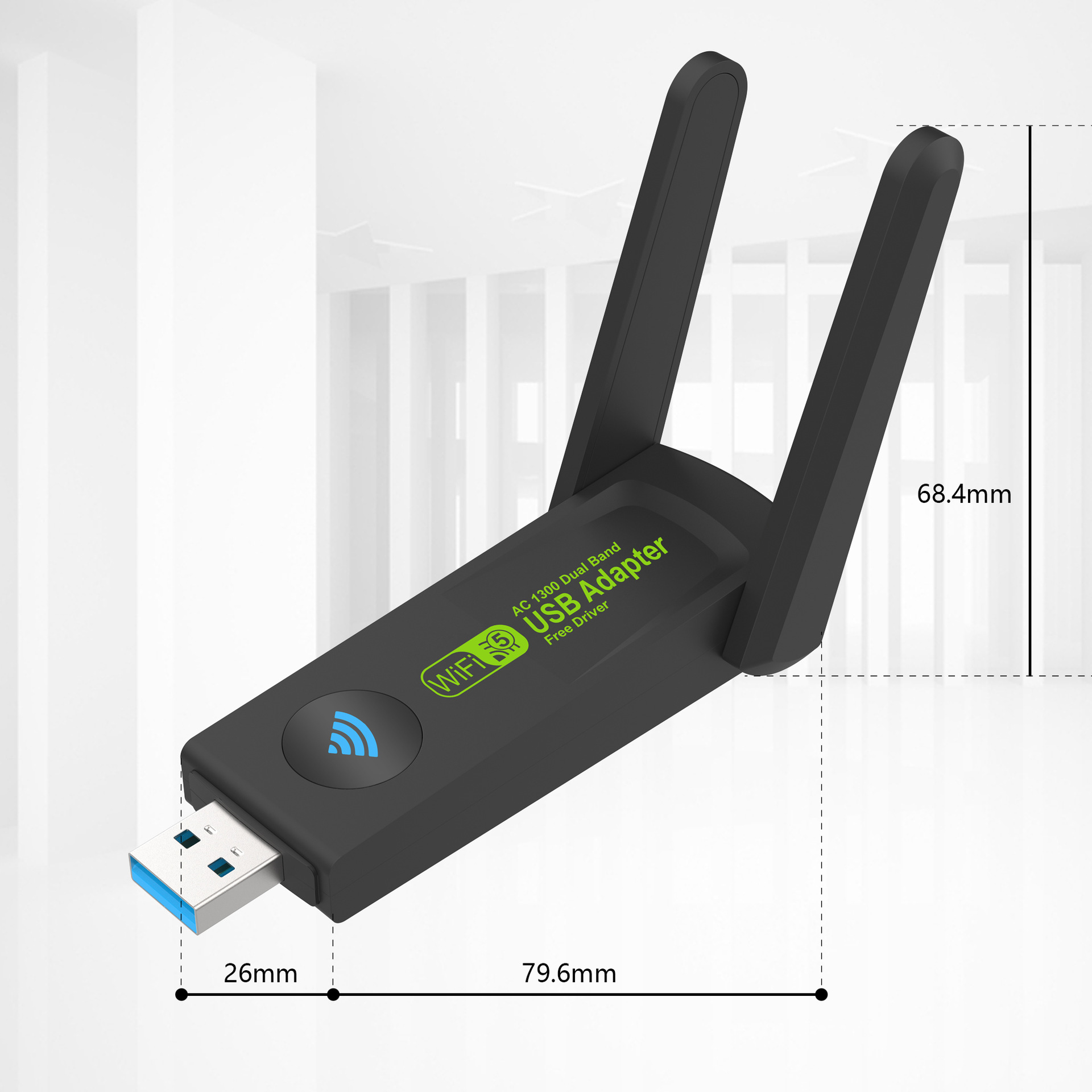 无线网卡千兆双频 免驱动电脑usb wifi接收器 1300Mbps无线网卡5G详情12