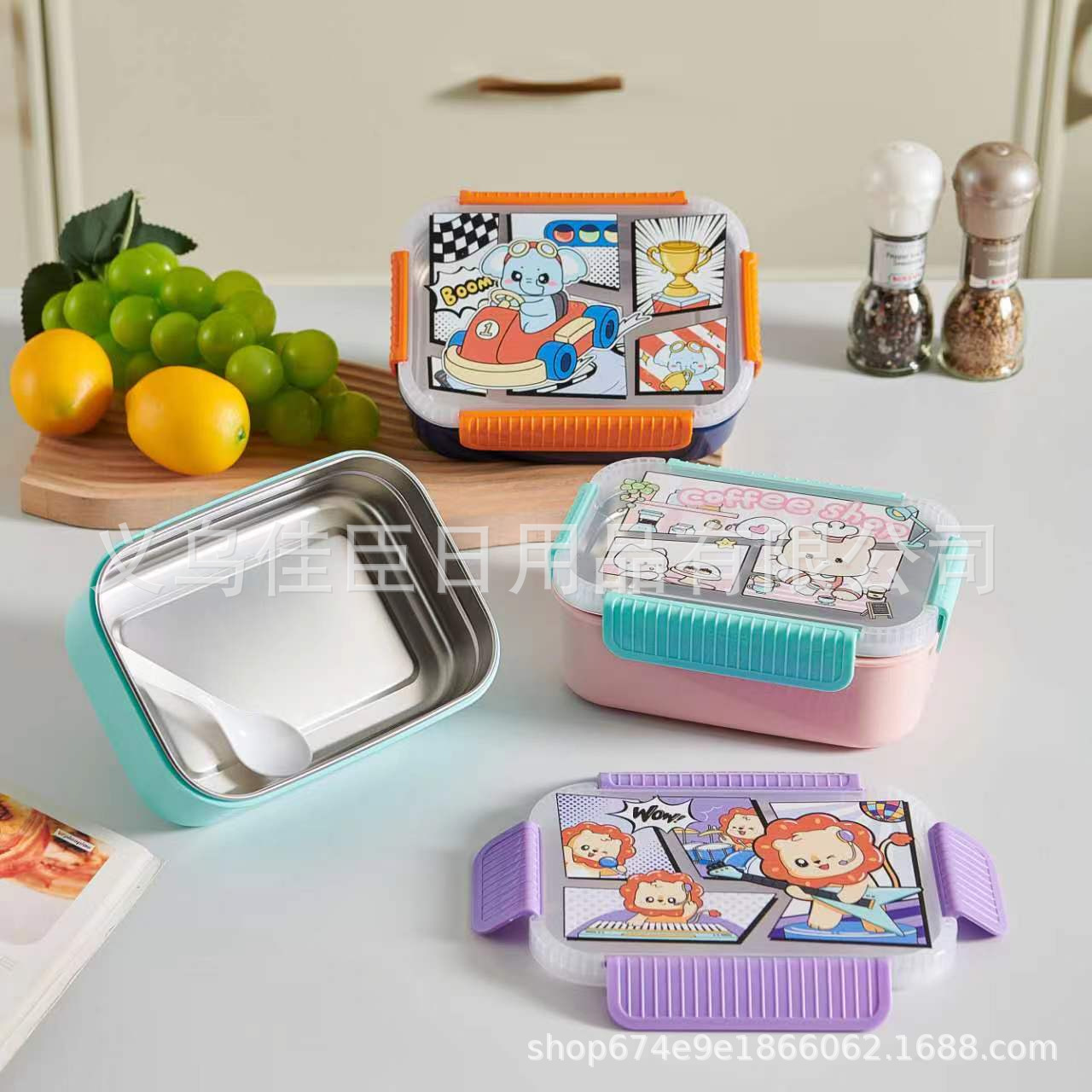 Caja de almuerzo para niños lindo alto nivel de apariencia caja de almuerzo aislante es fácil de llevar comida compartimentada anti-sabor caja de bento caja de almuerzo al aire libre pic 3