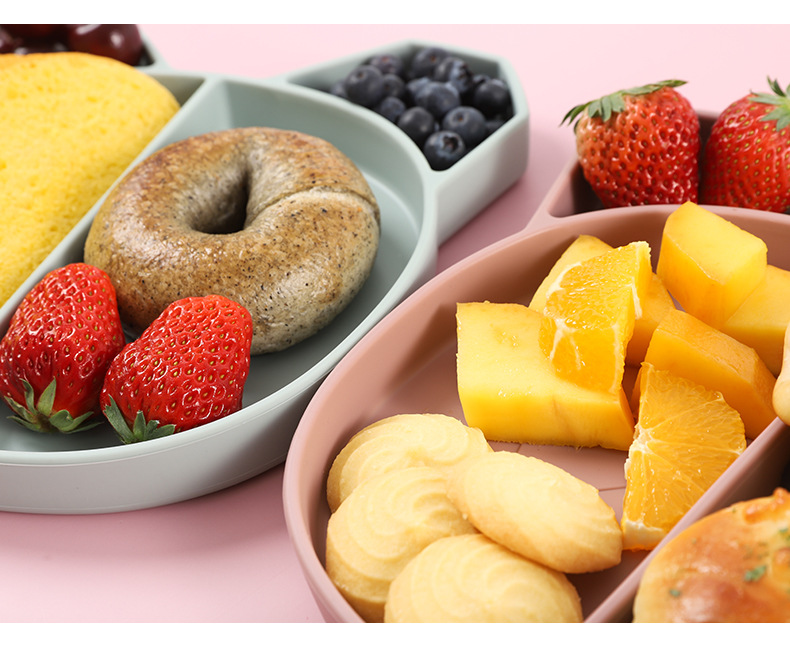 熊猫硅胶餐盘宝宝喂养餐具亚马逊儿童辅食碗防摔防滑隔热分格盘详情15