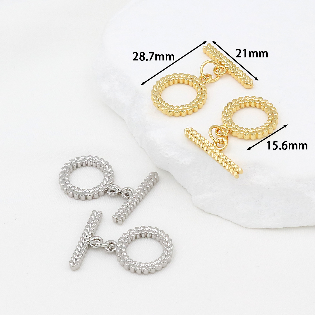 Color-preserving pure copper plated with 18K real gold OT clasp necklace bracelet ending connection clasp diy accessory factory B65 pic 20