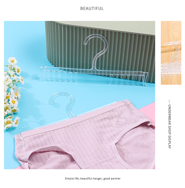 Underwear hanger accessories, underwear display rack, transparent plastic multi-tooth display multi-functional hanger for clothing stores pic 6