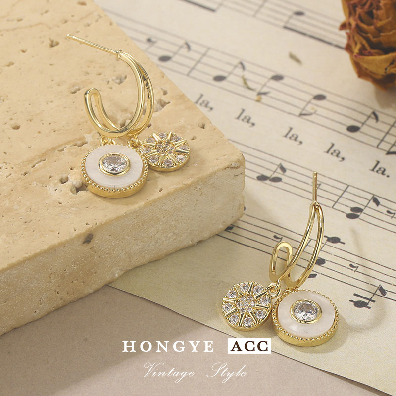 高级感轻奢小众耳坠几何耳饰百搭双层设计感复古高级耳饰时尚气质详情12