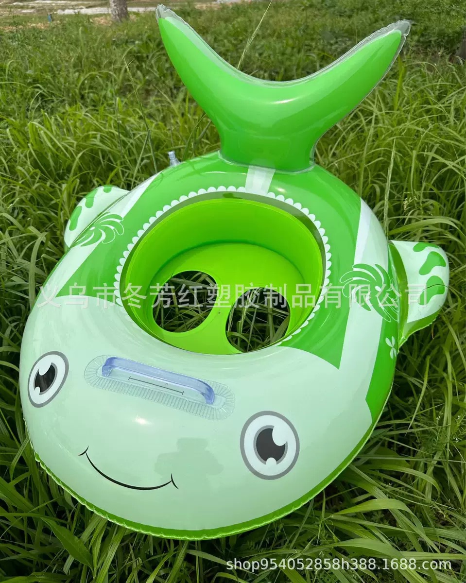 厂家直供新款PVC可爱表情充气儿童游泳圈动物座圈带把手运动户外游泳用品详情6