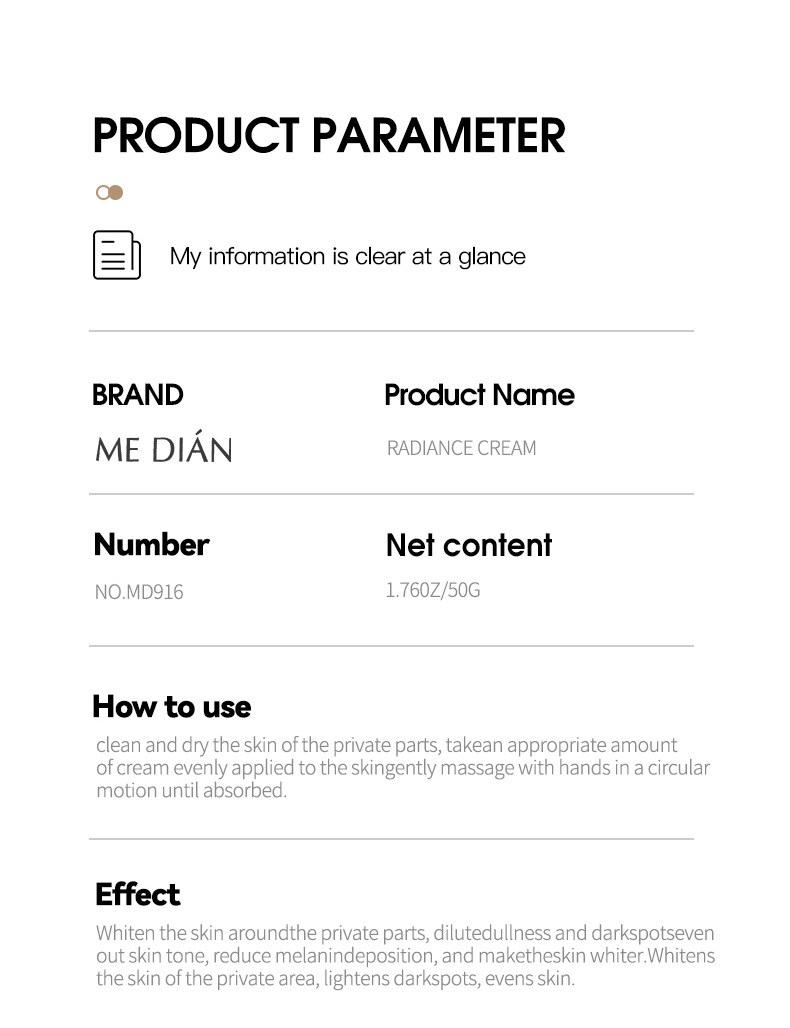 【跨境专供】魅点焕亮乳霜祛除黑斑黑色素深色膝盖身体褪黑霜批发详情13