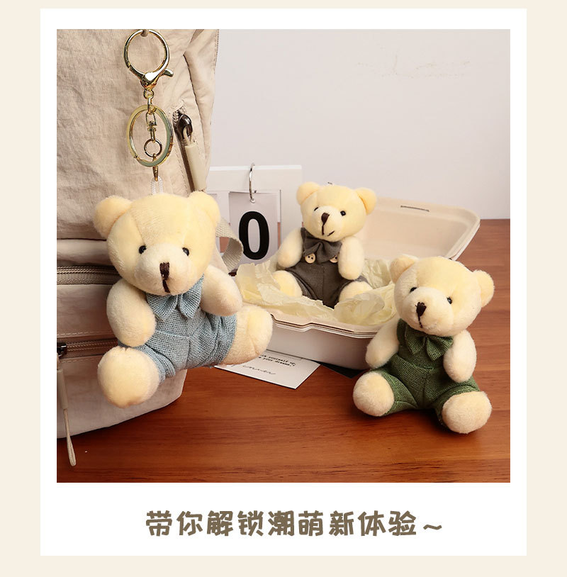 Cute dressing bear bag pendant, plush bag hanging, small doll decoration bag pendant, cute trinket doll pic 9